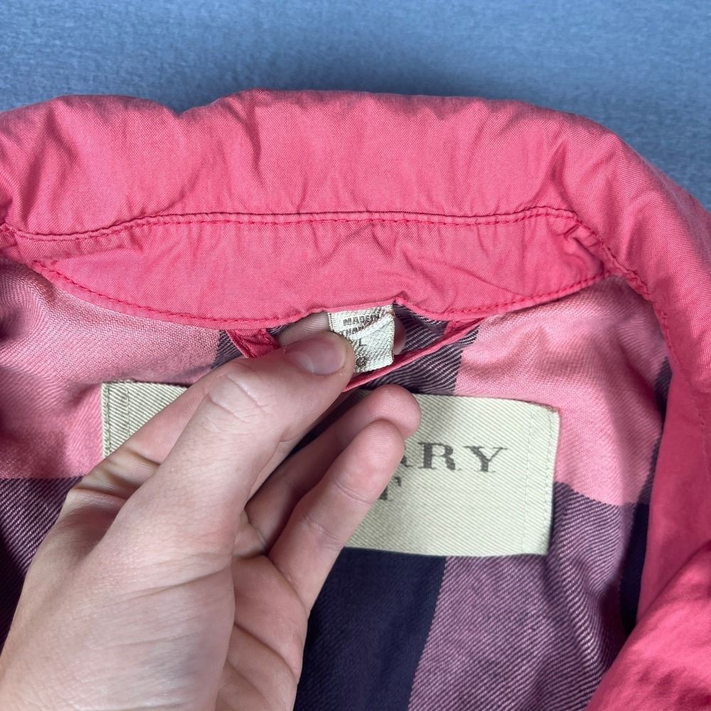 Burberry Brit Mens Bradford Salmon Pink Harrington Bomber Jacket Nova Check L - Picture 4 of 11